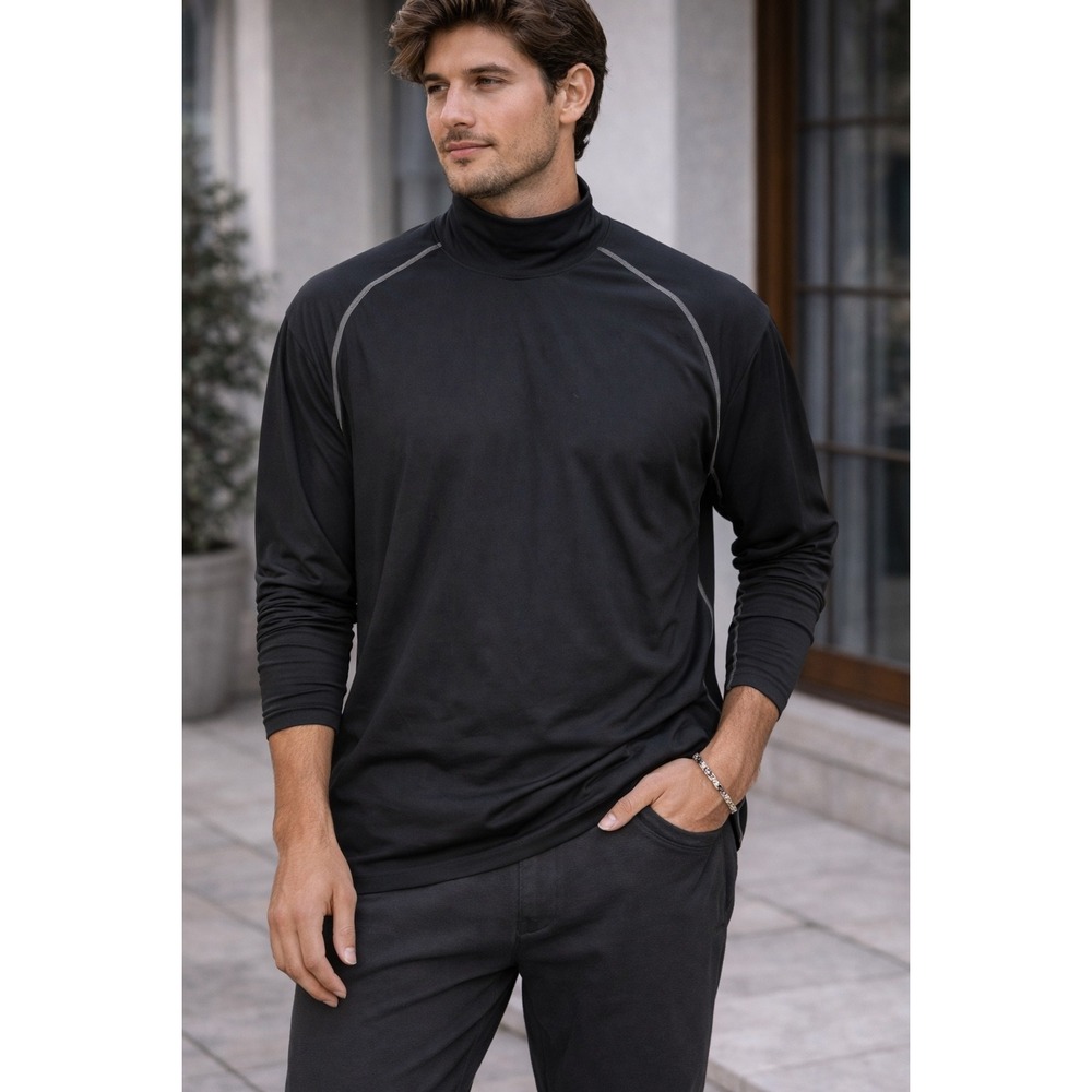Galvin Green Skintight‎ Mens XL Black Mock Neck Long Sleeve Golf Base Layer Top